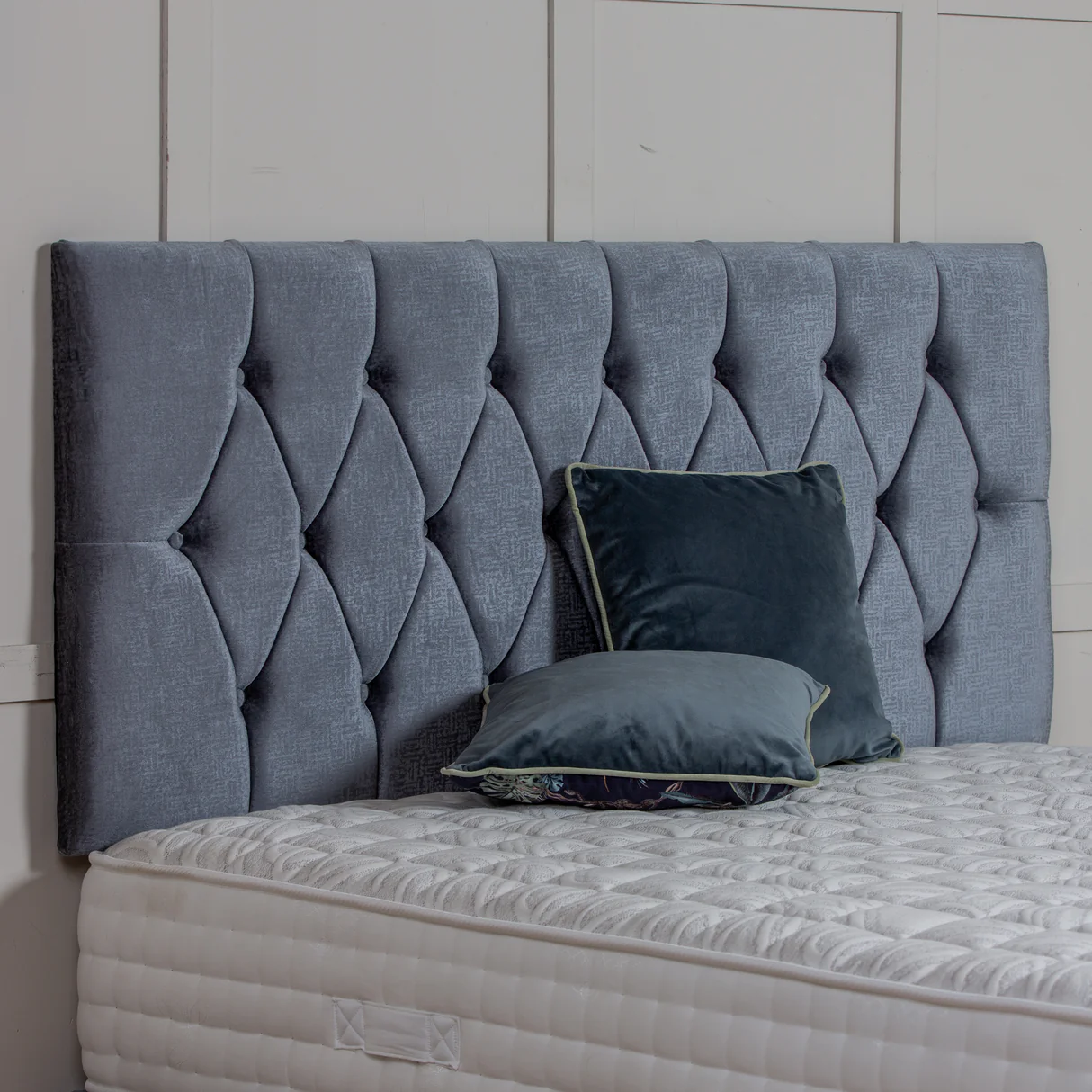 Santorini Divan Bed Set with Headboard UK - Side view of premium divan from Newcastle Beds UK